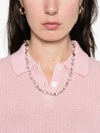 Guest In Residence Long-sleeves Polo Top In Pink