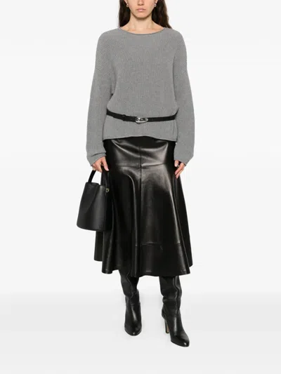 Marc O'polo Ribbed Pullover In Gray