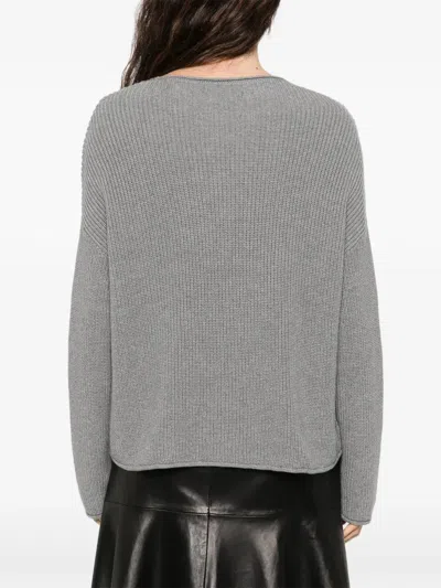 Marc O'polo Ribbed Pullover In Gray
