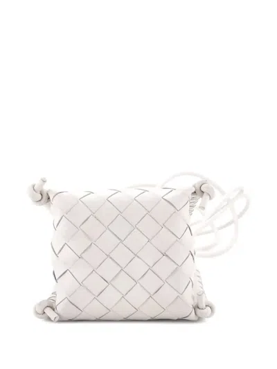 Pre-owned Bottega Veneta The Knot Bag Intrecciato Nappa Mini Crossbody Bag In White