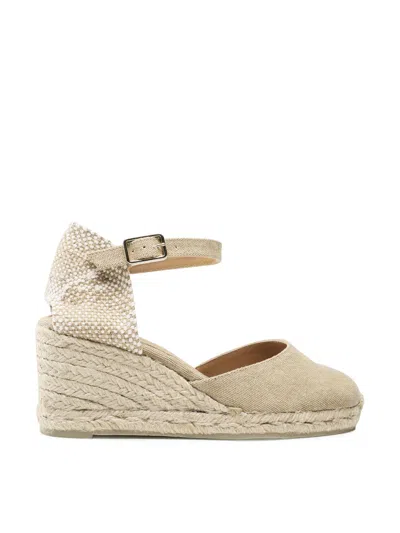 Castaã±er Bianca Raffia Wedge Espadrilles In Animal Print