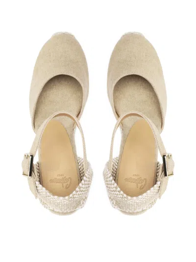 Castaã±er Bianca Raffia Wedge Espadrilles In Animal Print