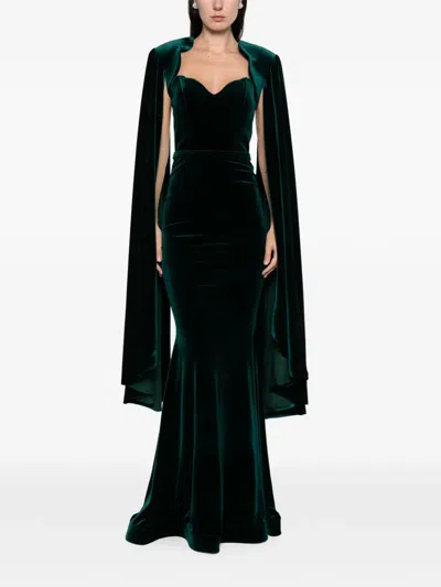 Cristallini Nora Velvet Cape In Blue