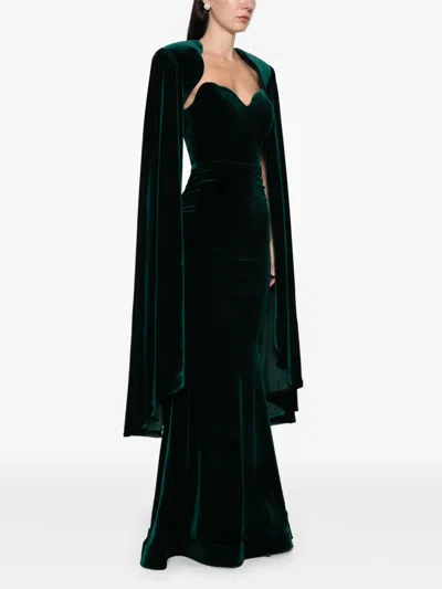 Cristallini Nora Velvet Cape In Blue