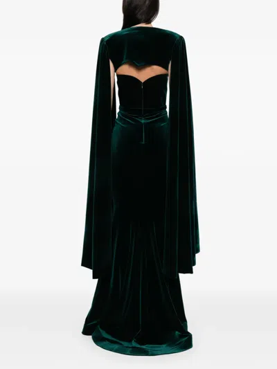 Cristallini Nora Velvet Cape In Blue