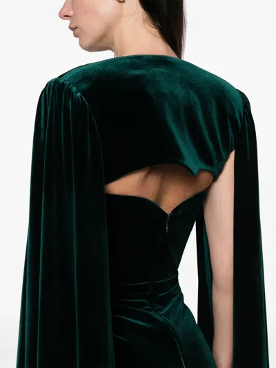 Cristallini Nora Velvet Cape In Blue