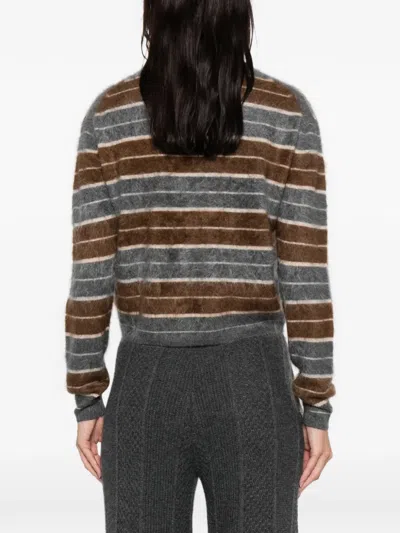 Guest In Residence Striped Knitted Sweater In Brown