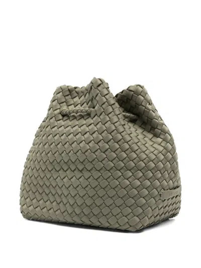 Naghedi Medium Gramercy Woven Bucket Bag In Green