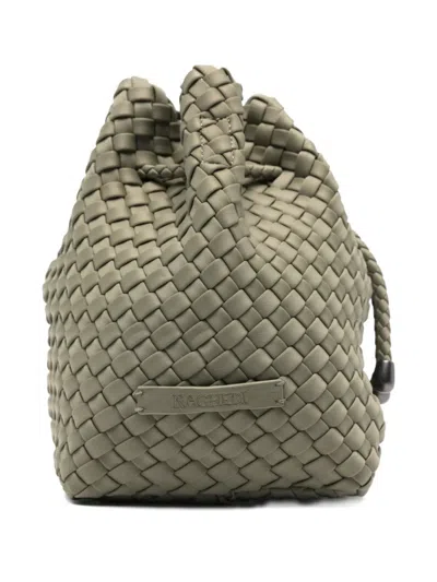 Naghedi Medium Gramercy Woven Bucket Bag In Green