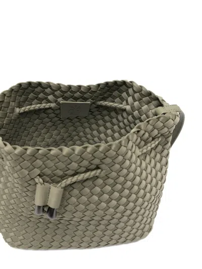 Naghedi Medium Gramercy Woven Bucket Bag In Green