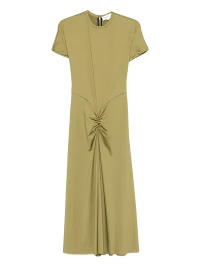 Victoria Beckham Blaire Short-sleeve Midi Dress In Green