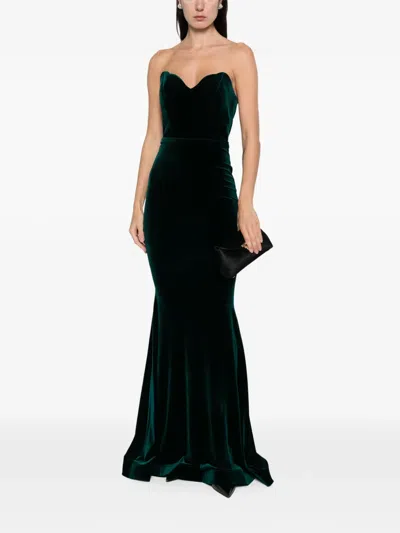 Cristallini Enya Sweetheart Velvet Maxi Dress In Multi