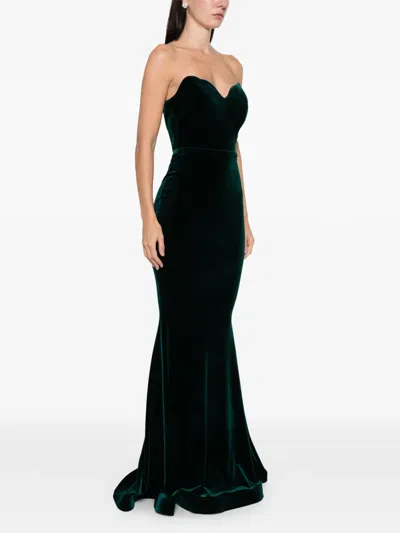 Cristallini Enya Sweetheart Velvet Maxi Dress In Multi