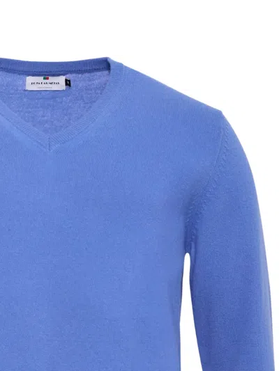 Loja Das Meias V-neck Wool Sweater In Blue