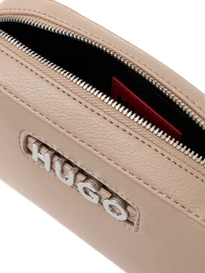 Hugo Boss Logo-plaque Cross Body Bag In Neutral