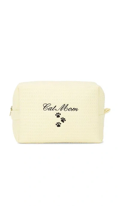 Abbode Cat Mom Waffle Pouch In Yellow