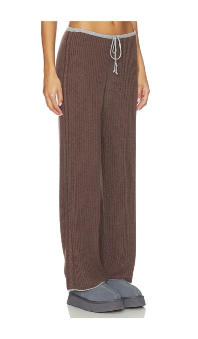 Frankies Bikinis Lochlin Knit Pant In Burgundy