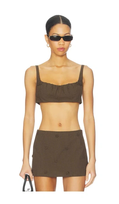 My Mum Made It Rosette Check Bra In Brown