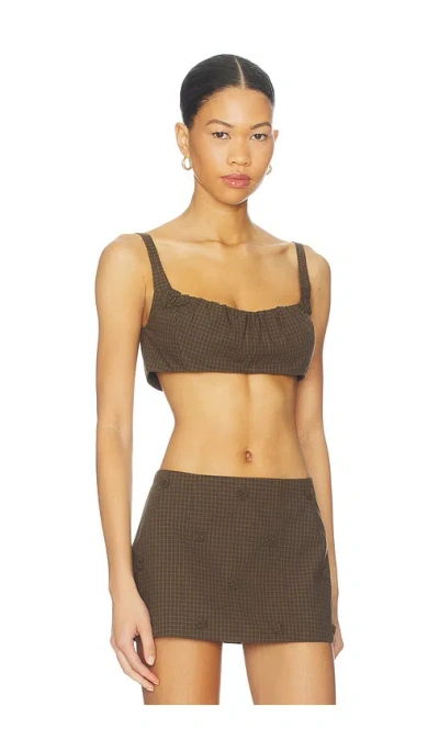 My Mum Made It Rosette Check Bra In Brown