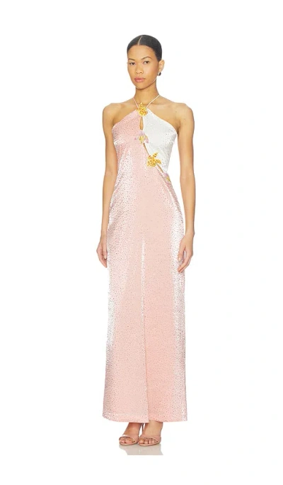 La Fuori Pink Ditsy Polka Dress In Pink