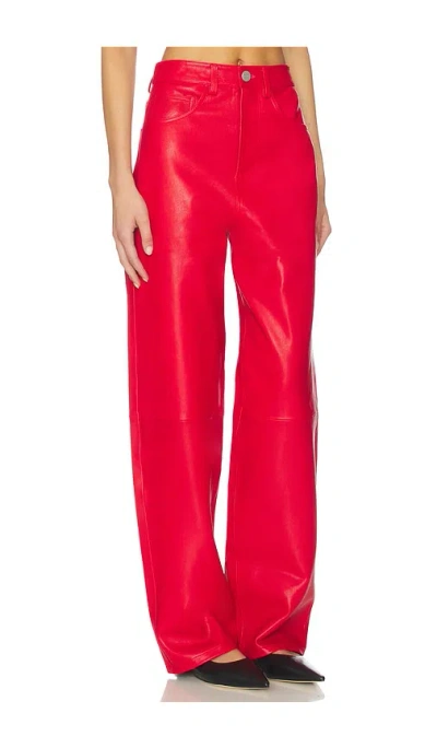 Rohe Baggy Leather Trouser In Red