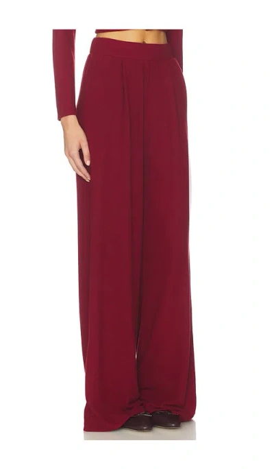 Leset Lauren Pleated Pocket Pant In Red