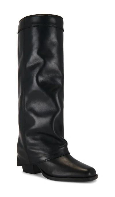 Steve Madden Winnick Foldover Knee High Boot In Black