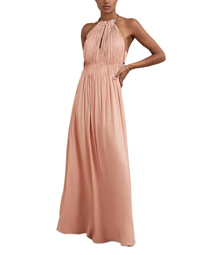 Reiss Vinnie Halter Neck Occasion Dress In Pink