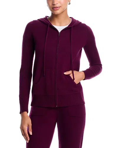 C By Bloomingdale's Cashmere Zip Hoodie - Exclusive In Burgundy