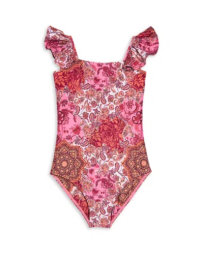 Peixoto Girls' Ruby One Piece Swimsuit - Big Kid In Pink