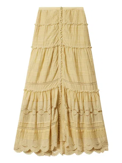 Isabel Marant Étoile Paoline Tiered Maxi Skirt In Yellow