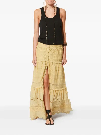 Isabel Marant Étoile Paoline Tiered Maxi Skirt In Yellow