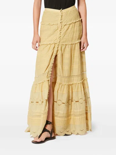 Isabel Marant Étoile Paoline Tiered Maxi Skirt In Yellow