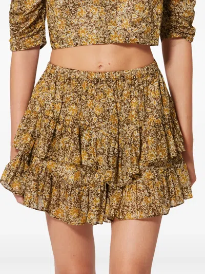Isabel Marant Étoile Jocadia Ruffled Shorts In Brown