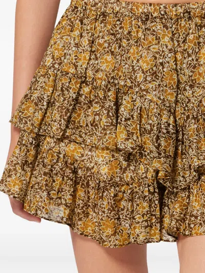 Isabel Marant Étoile Jocadia Ruffled Shorts In Brown
