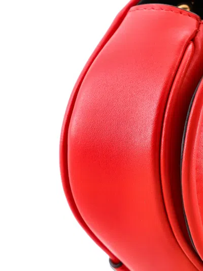 Pre-owned Fendi C'mon Leather Nano Shoulder Bag In Red