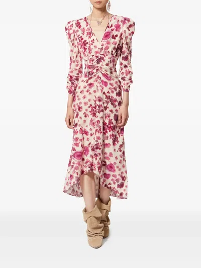 Isabel Marant X Albini Floral Ruched Dress In Neutral