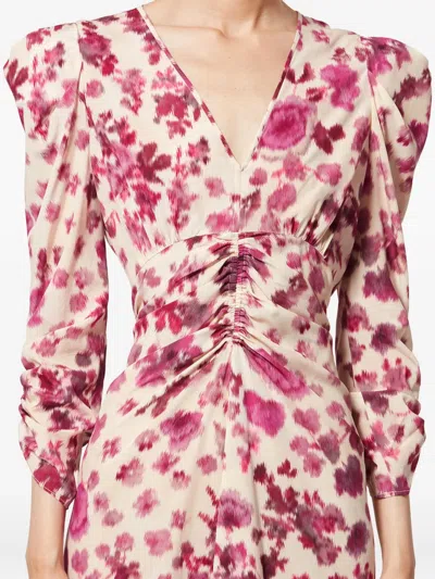 Isabel Marant X Albini Floral Ruched Dress In Neutral