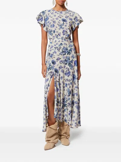 Isabel Marant Tullya Knotted Floral Top In White