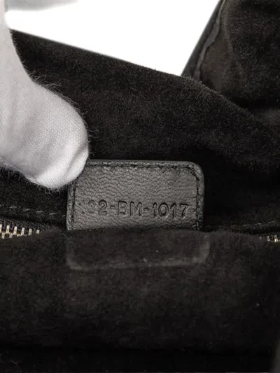 Pre-owned Dior 2007 Woven Lambskin Soft Lady  Hobo Bag In Black