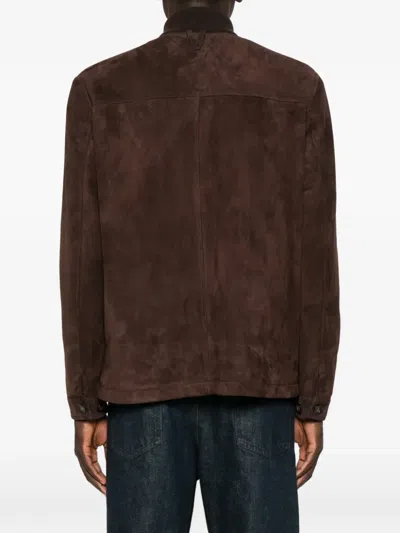 搭扣口袋皮夹克