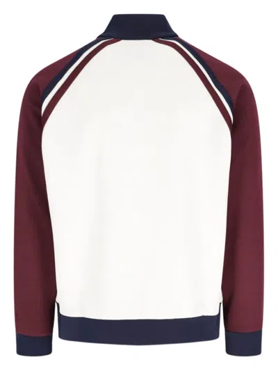 Sergio Tacchini Striped Zip Sweatshirt In White