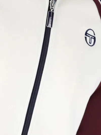 Sergio Tacchini Striped Zip Sweatshirt In White