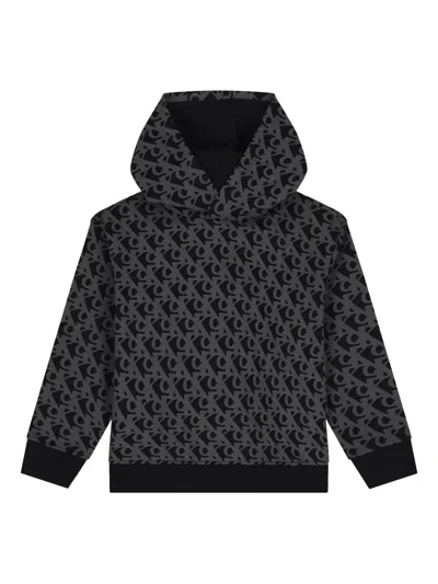 Calvin Klein Logo-pattern Hoodie In Black