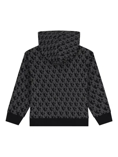 Calvin Klein Logo-pattern Hoodie In Black