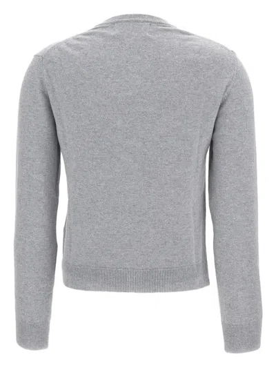 Alessandro Enriquez Crewneck Cardigan In Gray