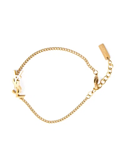 Pre-owned Saint Laurent 2010s Ysl Cassandre Bracelet In Gold