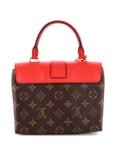 Pre-owned Louis Vuitton Locky Handbag Monogram Canvas With Leather Bb Satchel In Red