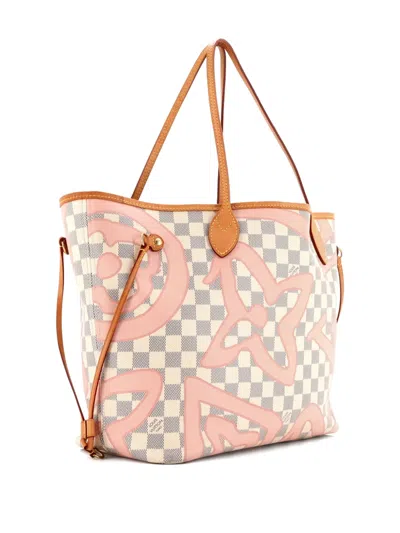 Pre-owned Louis Vuitton Neverfull Nm Limited Edition Damier Tahitienne Mm Tote Bag In Pink