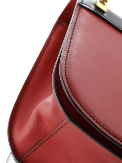 Pre-owned Prada Pionniere Saddle City Calfskin Small Crossbody Bag In Black